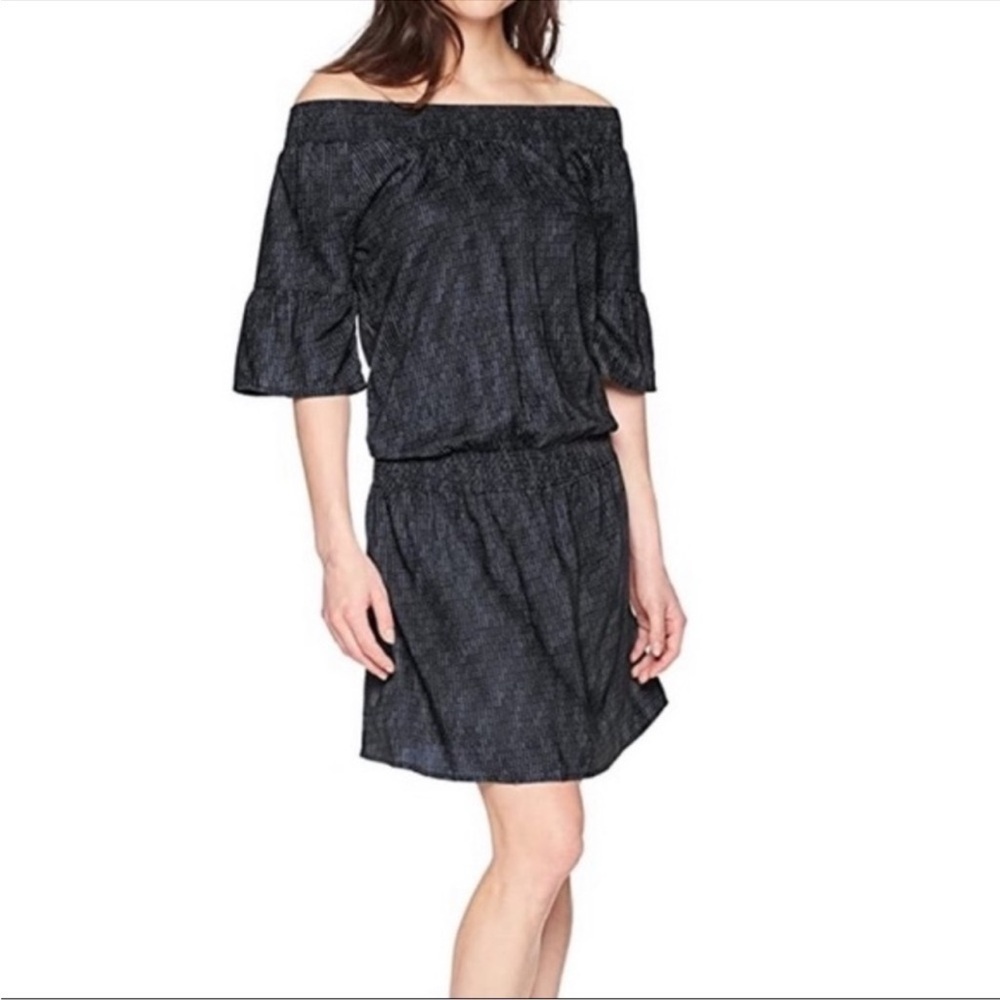 Prana Lenora Off-Shoulder Flounce Sleeve Dress Size Large